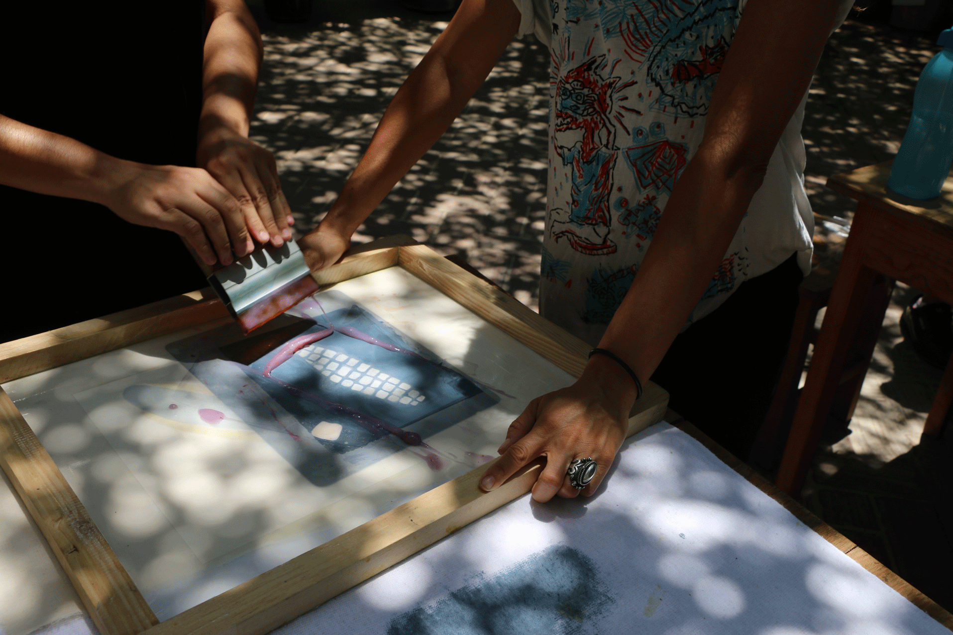 Pflanzen Farben organisch Pigment Farbherstellung ressourcenschonend Natur Natürlich Siebdruck Druck Textil colour color pigment mineral nature natural printing silkscreen textile design lakepigment verlackt Taller IAGO Oaxaca Workshop kurs Grafik